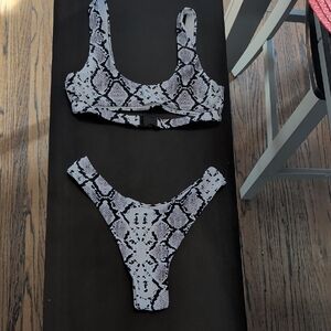 Snakeprint Bikini Set - Black & White
